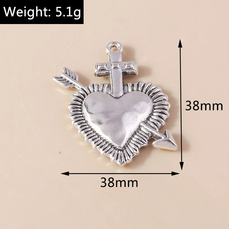 4 Stück 38*58mm Punk-Totenkopf-Kreuz-Anhänger aus Metalllegierung, Vintage-Gothic-Kreuz-Anhänger für DIY-Armbänder, Halsketten und Schmuckherstellung – Detail 15