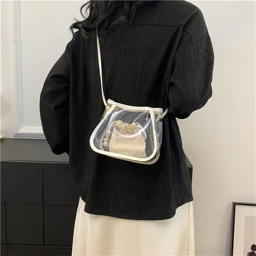 Transparent Shoulder Bag Fashion Small Candy Color Crossbody Bag PVC Messenger Bag Women Girls