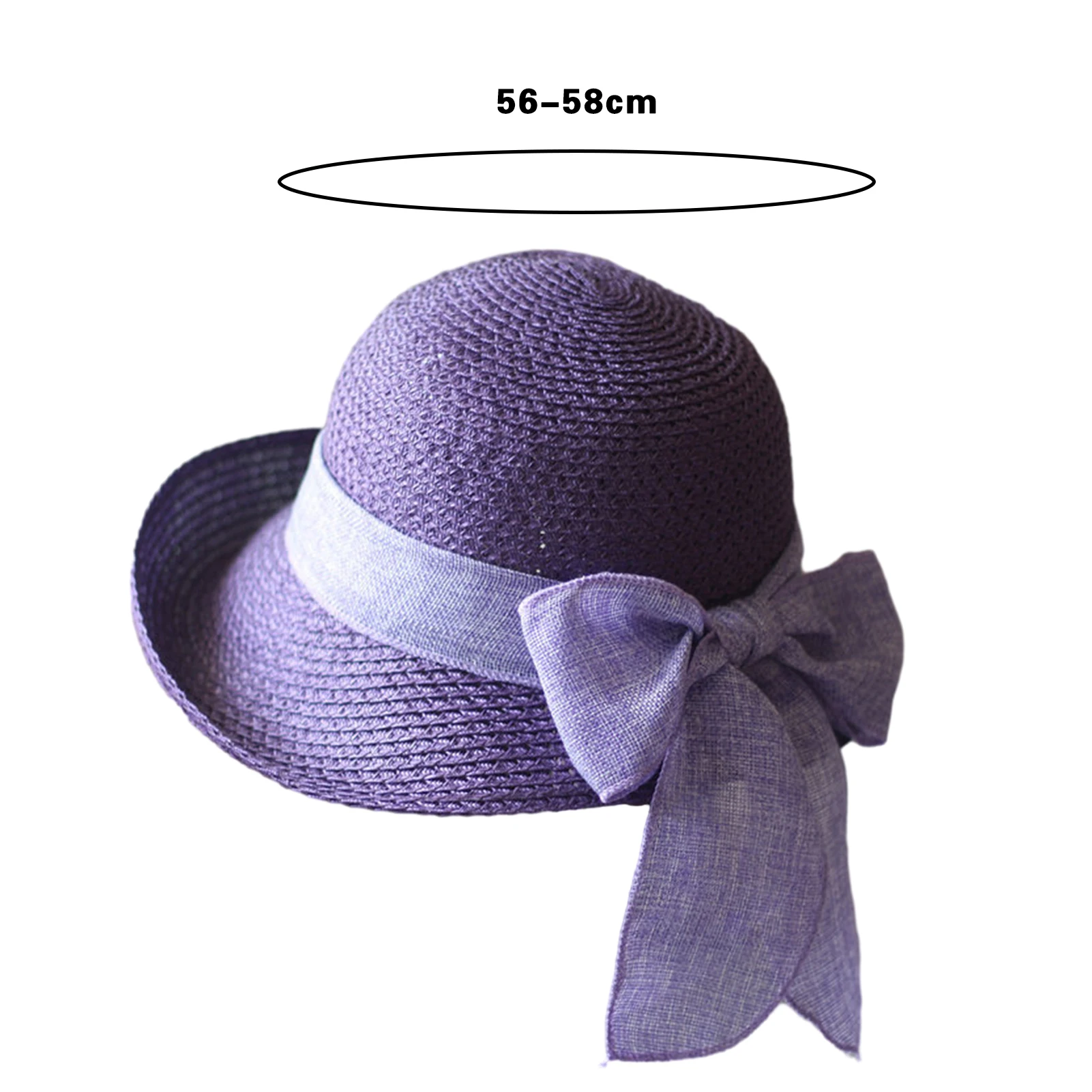 Summer Hat Sweet Women Beach Outing Sun Hat Big Brim Sunscreen Travel Hat Breathable Straw Hat Ribbon Bowknot Decor Visor Hat