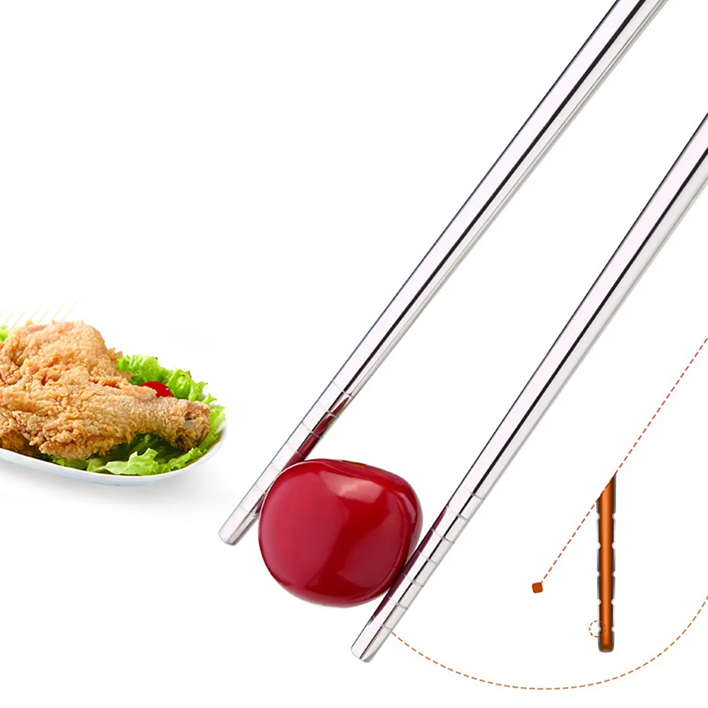 

1Pair Anti-Slip Chopsticks Stainless Steel Long Extra Long Grill Cooking Hot Pot Camping Safety Skid Resistant