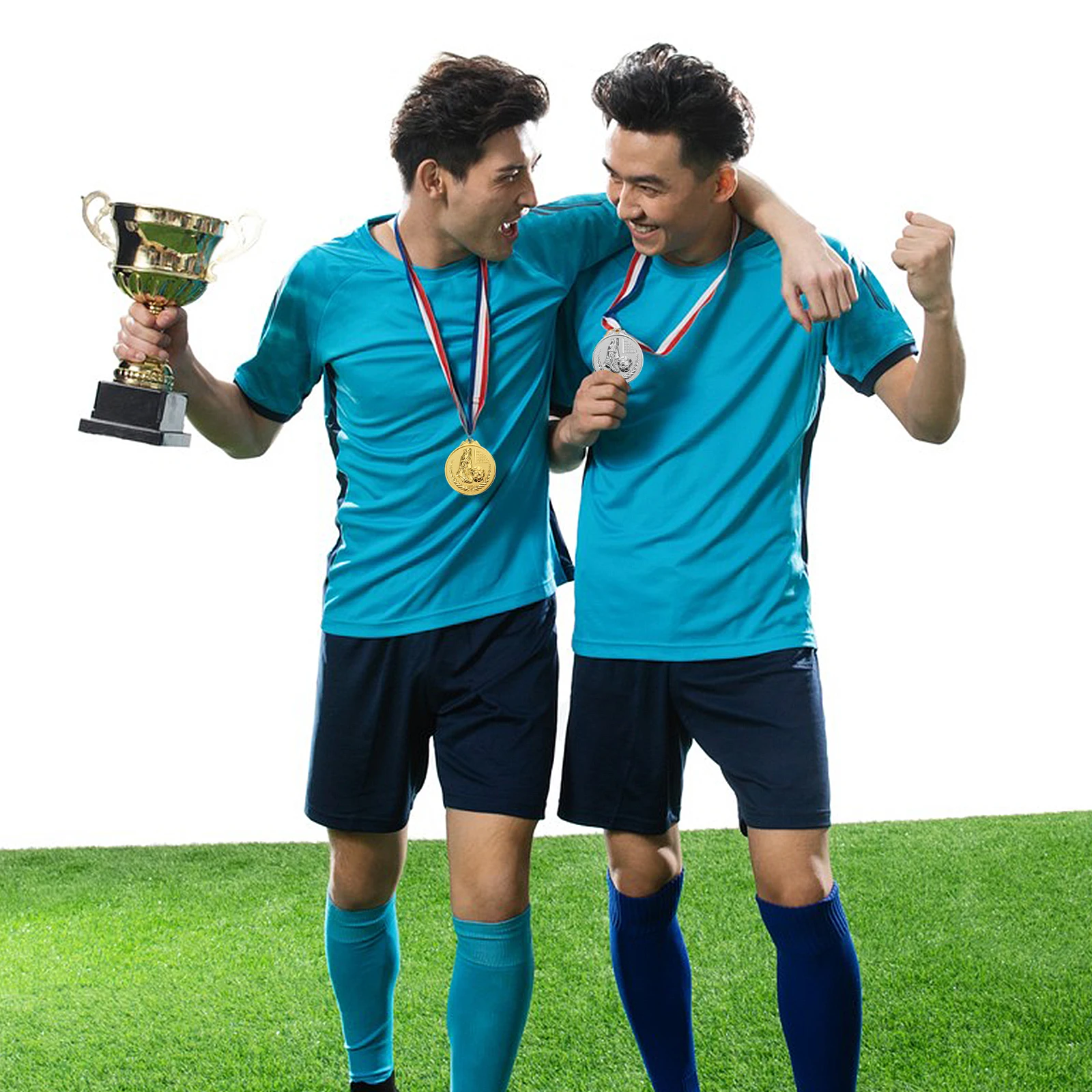 

3Pcs Zinc Alloy Soccer Medals Gold Football Trophy Award for Sports Competitions Kids Graduation Winner Prizes