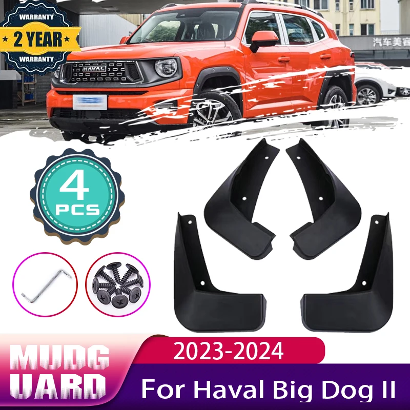 

Car Mud Flaps for Haval Big Dog II Accessories 2023 2024 GWM H-Dog Dargo MK2 Front Rear Mudguards Splash Guards Fender Mudflaps