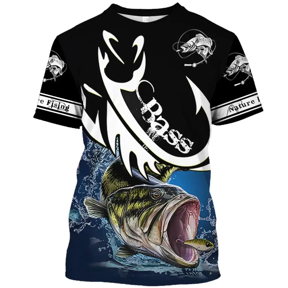 

Summer 3D Carp Fish Print Mens T Shirts Casual Breathable O-neck Short Sleeve Go Fishing Sports Tops Oversized T-shirts Clothing