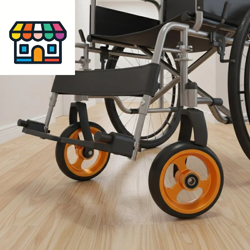 Wheelchair Front Caster Wheels 4 Inch Replacement Lightweight Durable Rollers with Bearings for Portable Travel Wheelchairs