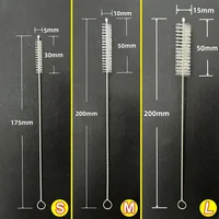 Kit de brosses réutilisables en nylon et acier inoxydable pour livres, paille à boire, nettoyeur de tuyaux, longues brosses pour bébé, tasse HI 6