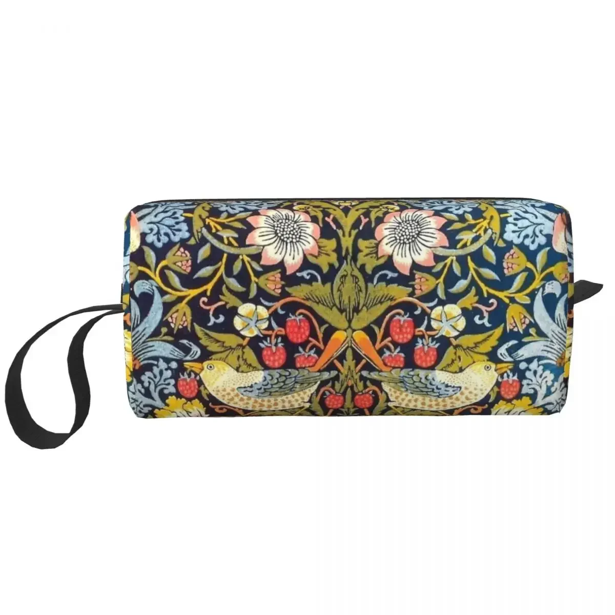 William Morris Strawberry Thief Design 1883 Makeup Bags Large Capacity Cosmetic Bag Trend Travel Pouch for Purse Storage