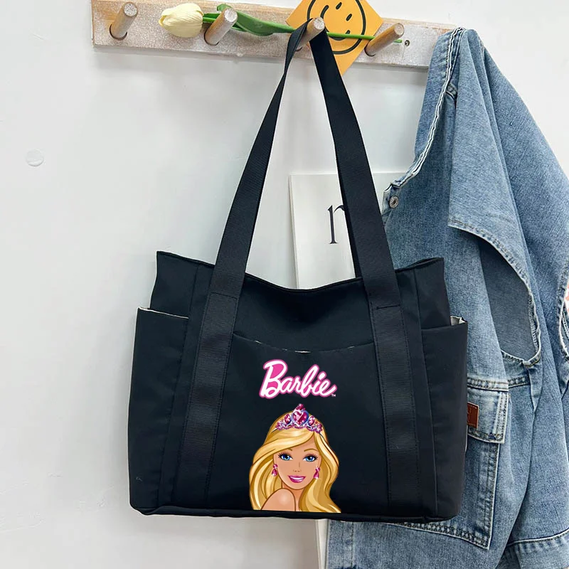 Barbies Girl Women\'s Large Capacity Canvas Tote Bag Handbags for Women Shoulder Bag Work Student Underarm Female Shopping Bag