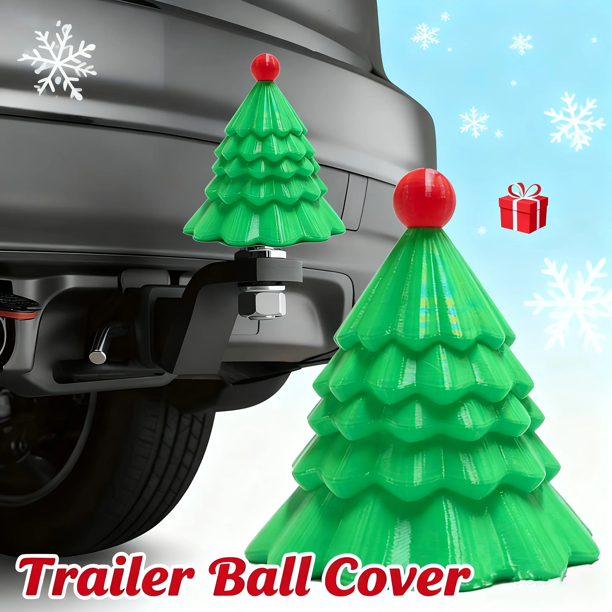 

Christmas Tree Trailer Hitch Ball Cover Trailer Coupling Cap 3D Printed Prevent Receiver Tube From Rusting for 5cm trailer hook