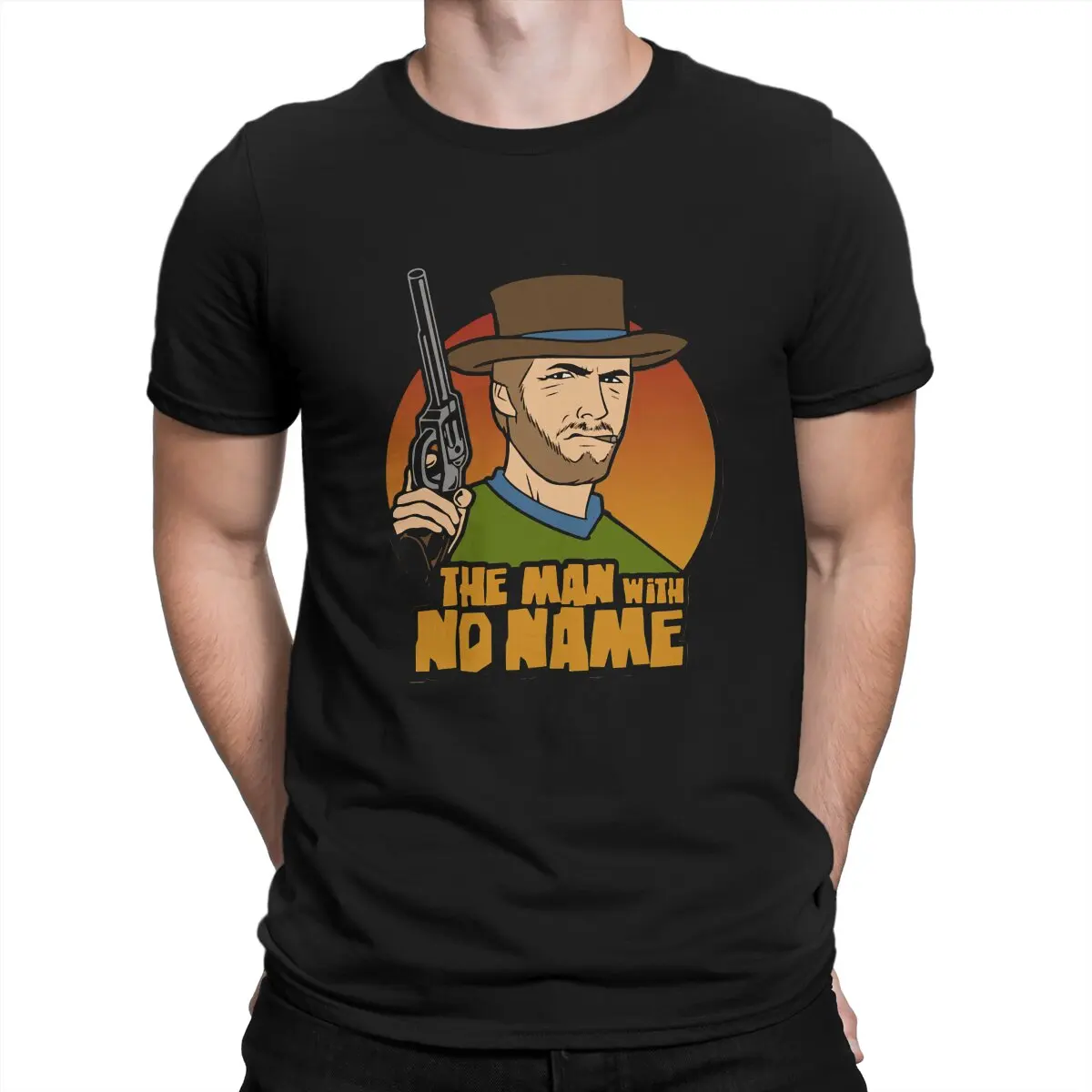 The Man with No Name Classic Men TShirt The Good The Bad and The Ugly Film O Neck Short Sleeve Polyester T Shirt Funny Gift Idea