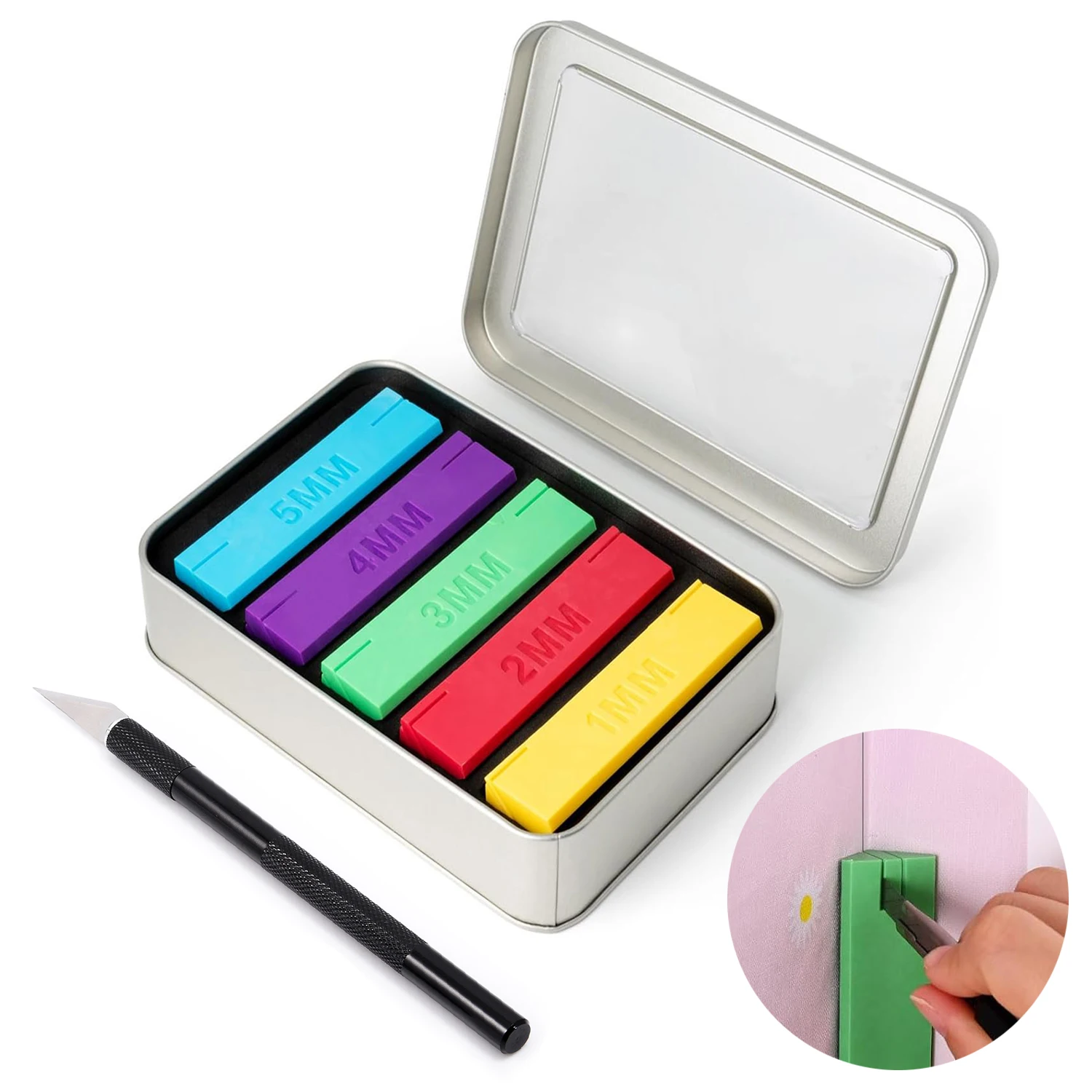 

FOSHIO Film Edge Trimming Guides Cutting Template Car Wrapping Vinyl Decals Corner 1-5MM Distance Precise Straight Line Slitting