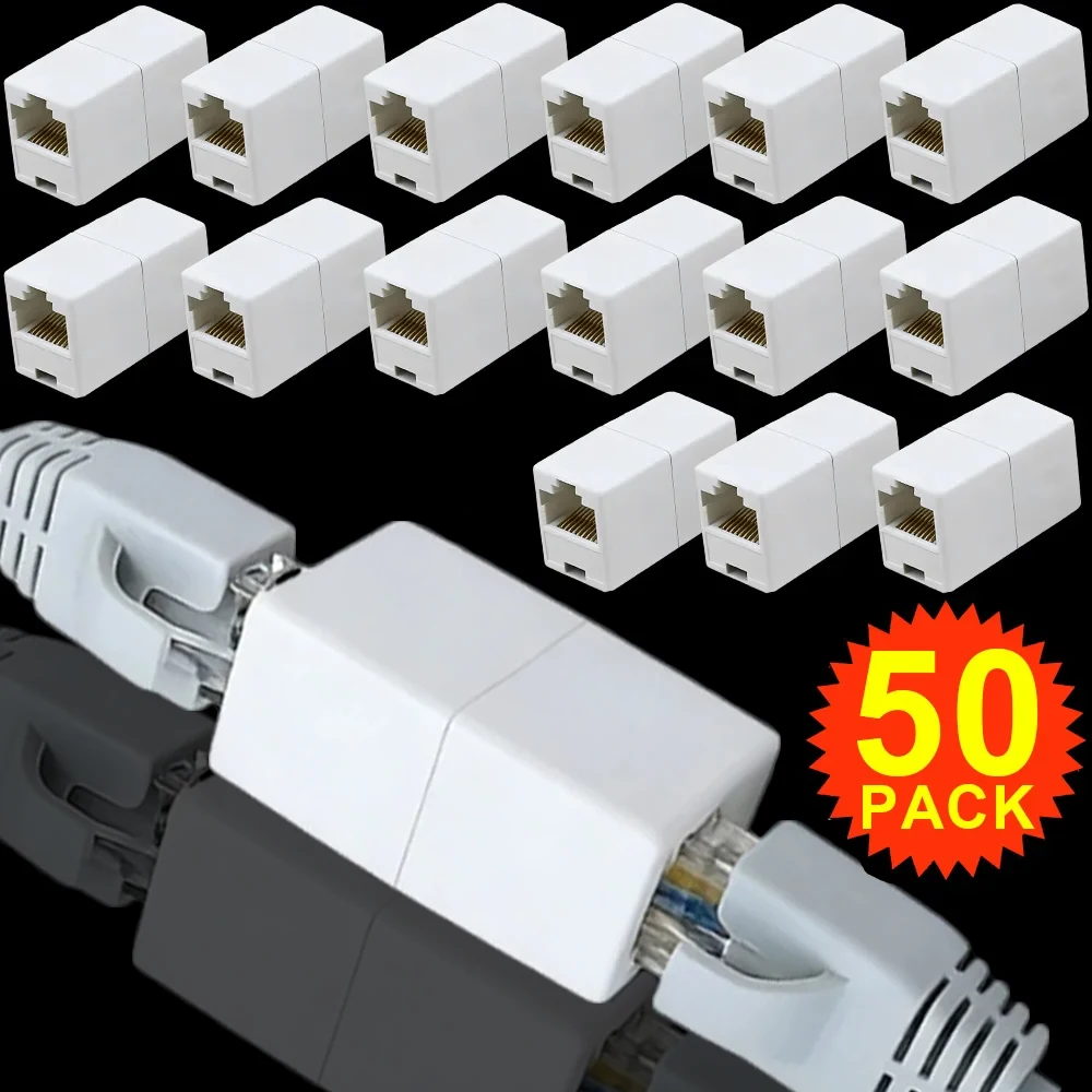 10/30/50Pcs RJ45 Coupler Ethernet Cable Coupler LAN Connector Cat7 Cat6 Cat5e Ethernet Cable Extender Adapter Female to Female
