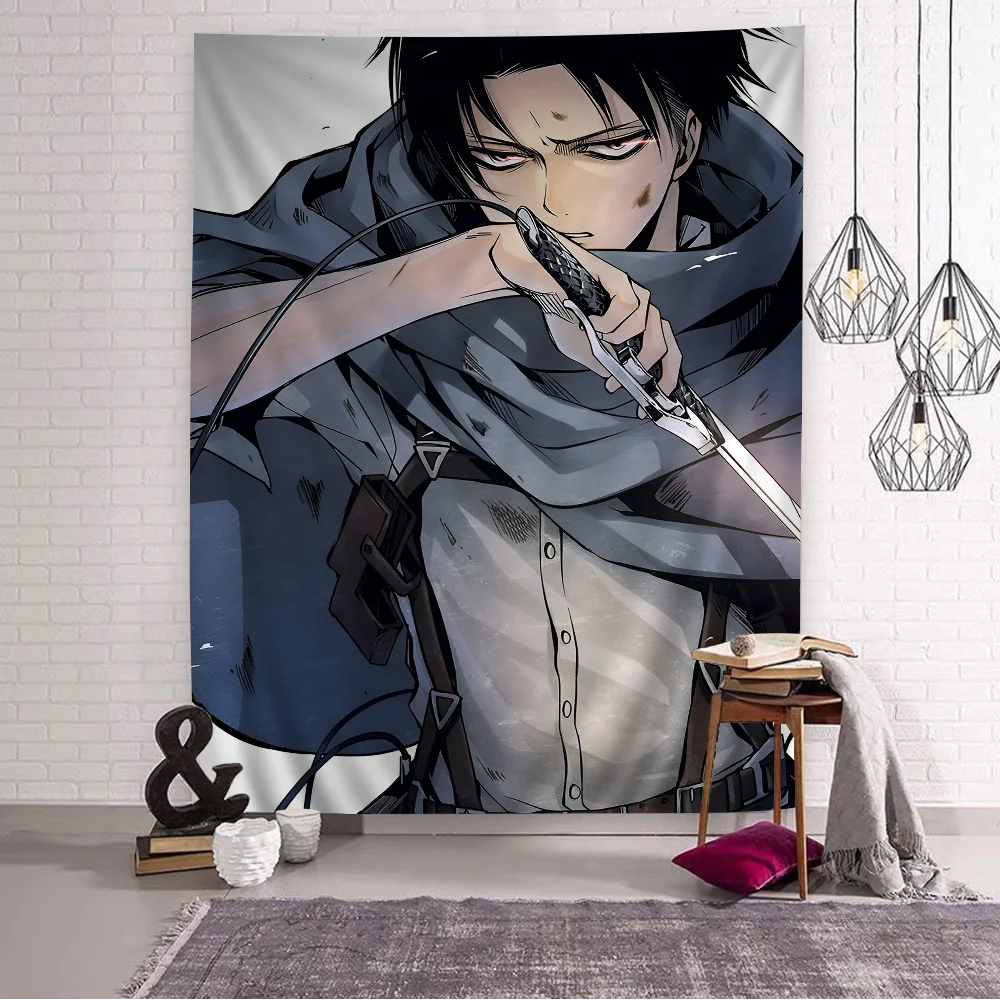Attack on Titan Levi Ackerman Anime Printed Large Wall Tapestry Cheap Hippie Wall Hanging Bohemian Tapestries Mandala Home Decor