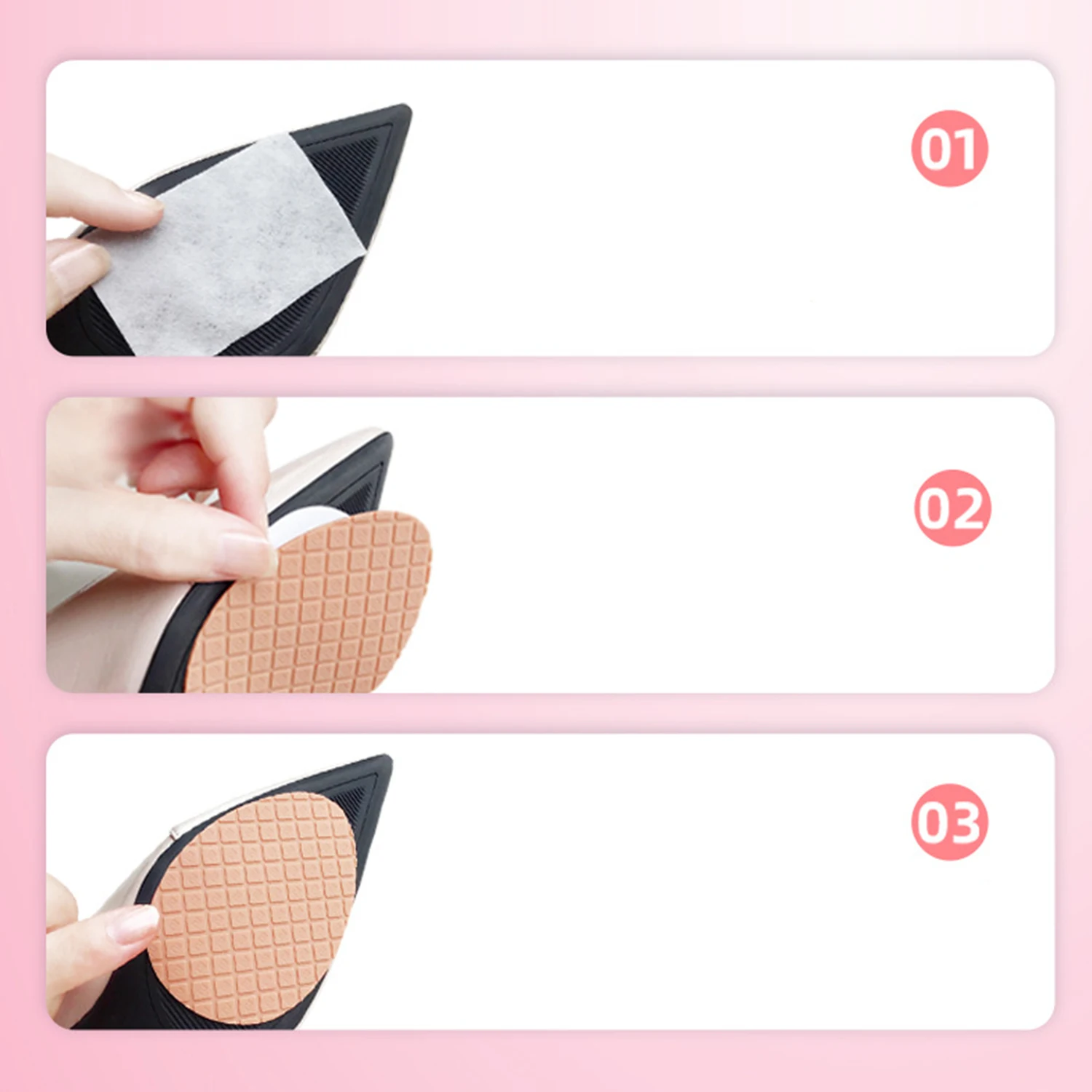 Non-Slip Wear-Resistant Shoes Mat Stickers Self-Adhesive Sole Protector High Heels Forefoot Sticker Silicone Rubber Soles Pads