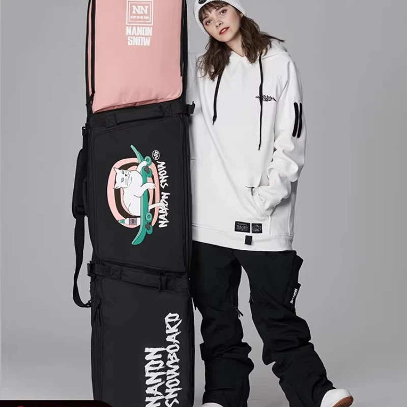 

Skiing Bags Dual Ski Snowboard Travel Bag Waterproof Padded Wheels Adjustable Shoulder Straps Durable Outdoor Ski Accessories