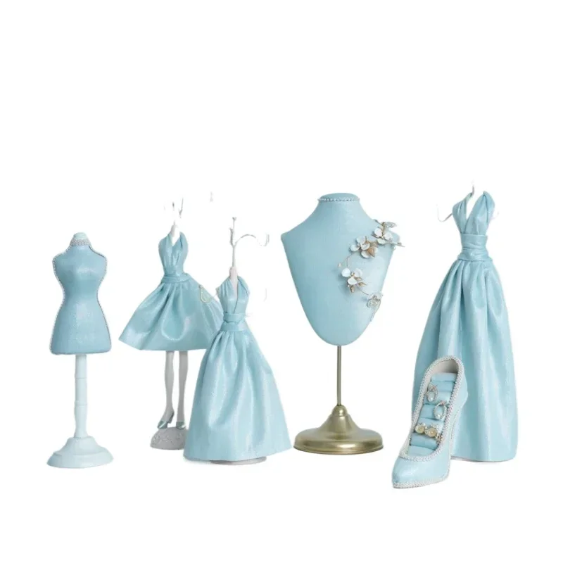 

Girl wind iron plaster jewelry rack, skirt ornament ins necklace earrings ring display props combination