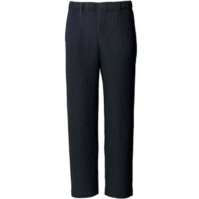Miyake Original Men's Loose Casual Folding Pants Pleated Pendant Straight Pants 2025 Spring Wide Leg Pleated Pants Plus Size