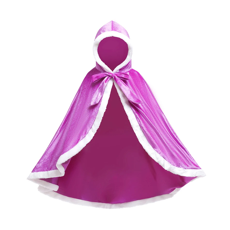 Prinzessin süßer fester Umhang mit Kapuze für Mädchen und Kinder, Winterumhang, Weihnachten, Geburtstag, Halloween, Karneval, Party, Kostüm, Cosplay-Zubehör – Detail 15