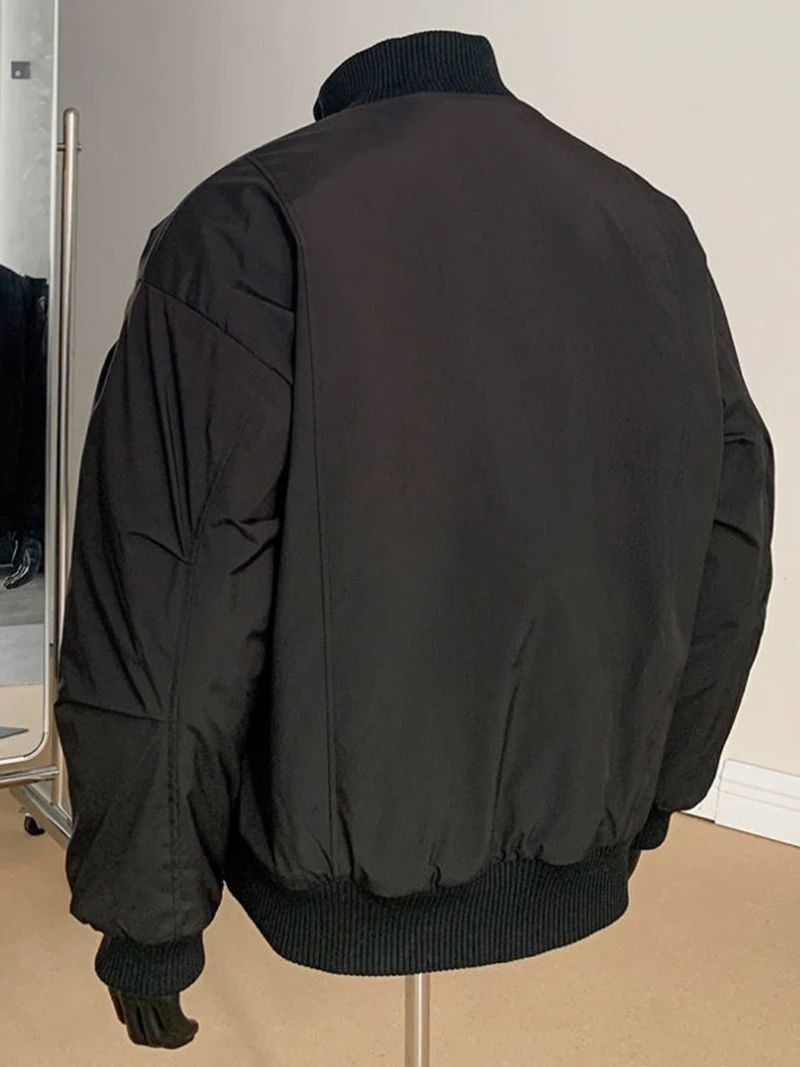 韓国ファッション冬ジャケットメンズカジュアル綿入りジャケットストリートウェアスリムフィットかさばらないスタイリッシュなボンバージャケット保温トレンド