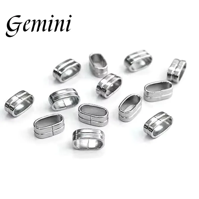 30pcs High Quality 12x6.7x5mm Stainless Steel Position Tube Spacer Seed Beads Chain End DIY Necklace Making Jewelry Accessories
