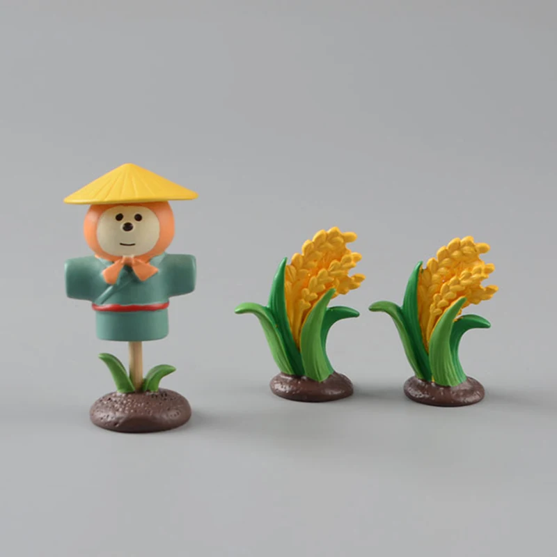 Zakka Grocery Autumn Wheat Harvest Scene Resin Scarecrow Cat Figurines Crafts Decoration DIY Desktop Home Micro Landscape Gift image 4