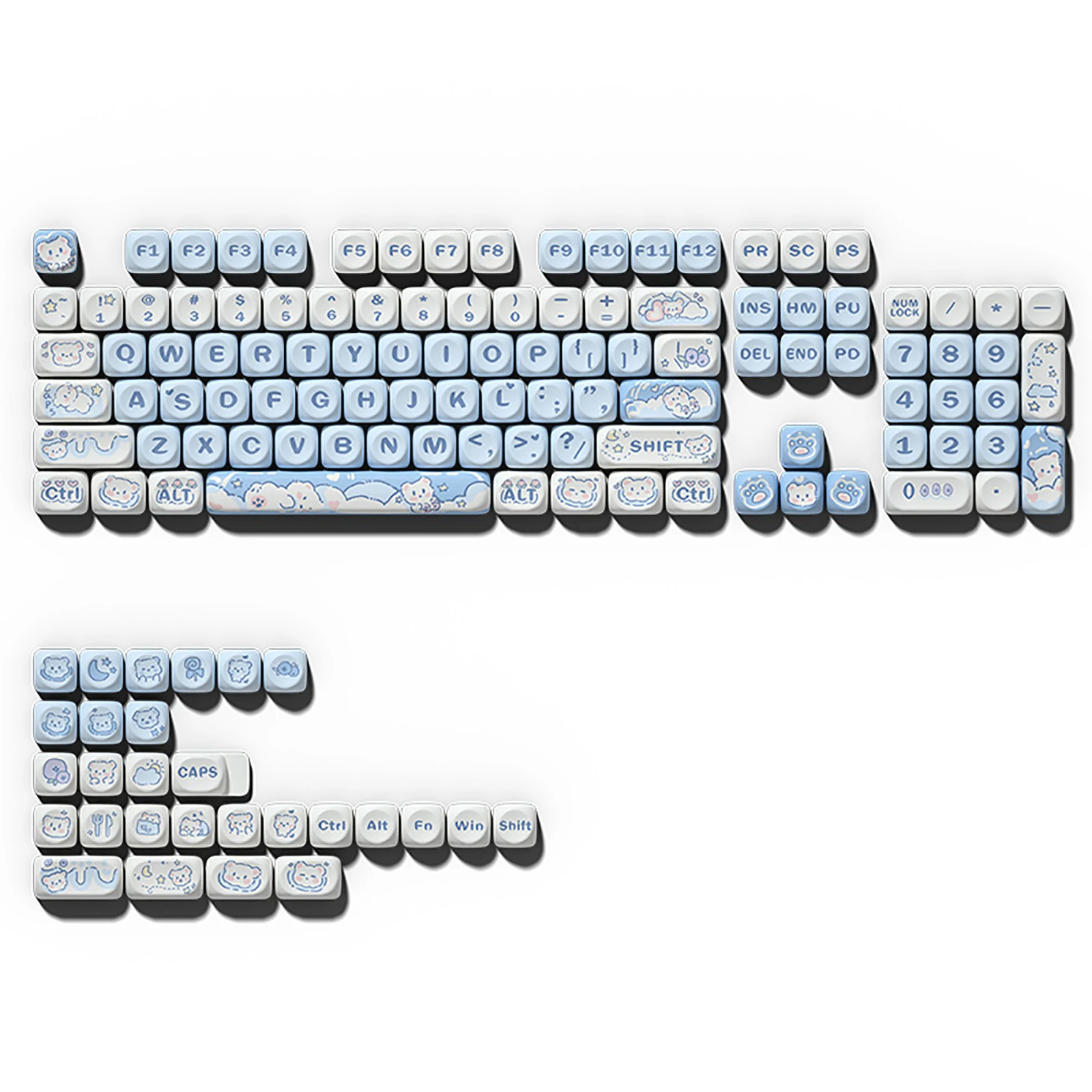 Panda Cartoon Custom Keycaps Anime PBT MOA Profile for Cherry MX Switch Mechanical Keyboard Dye Sub Accessory Gift