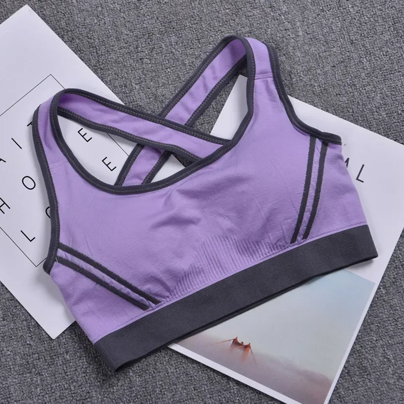 Sports Bra for Women Gym Push Up Seamless Cross Running Bra Shockproof And Comfortable Breathable Yoga Sports Bra Vest