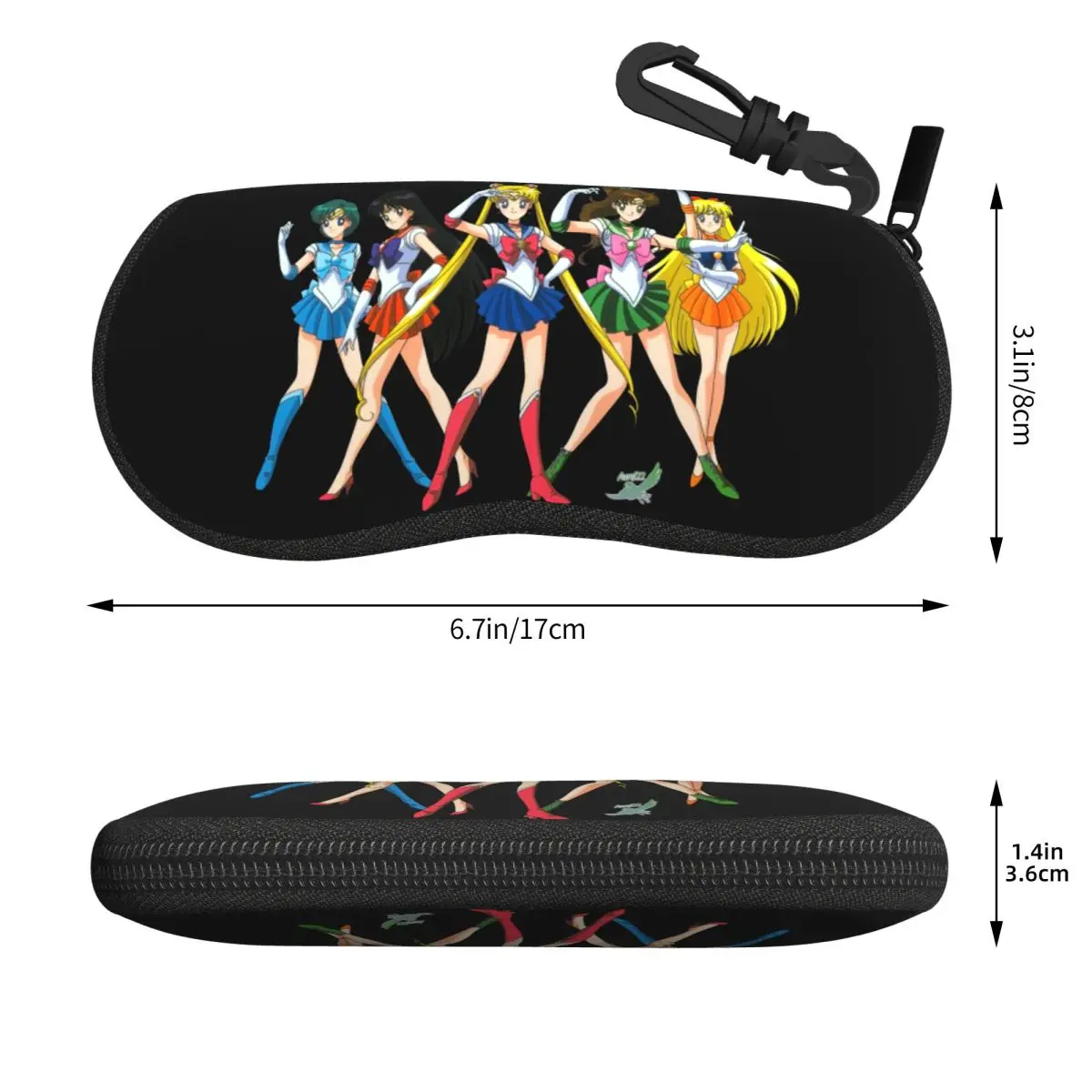 Custom Japanese Shojo Manga Sailor Shell Glasses Case Unisex Fashion Anime Moon Girl Eyeglasses Case Sunglasses Protector Box