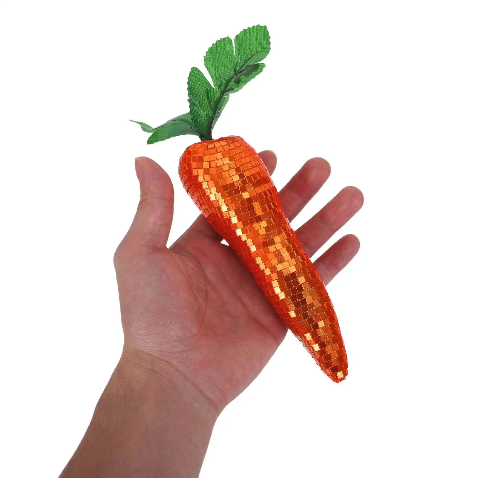 

Mirrored Carrot Statue Reflective Disco Ball Mosaic Glass Ornament Spring Easter Table Centerpiece Retro 70S Disco Party Decor