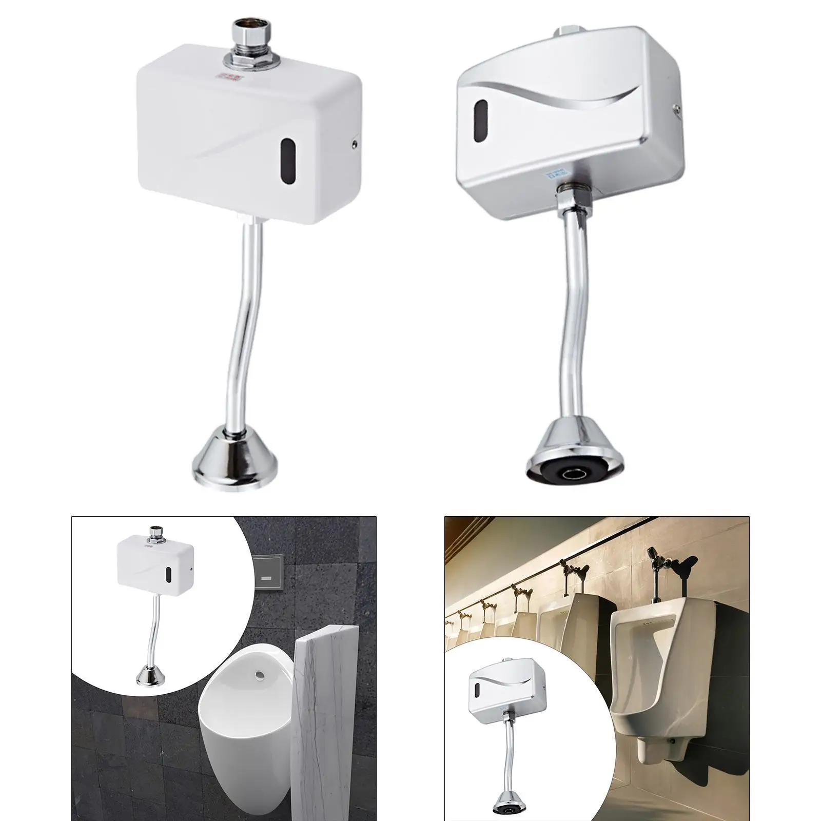 Wall Mounted Automatic Urinal Flush Valve Intelligent Sensor Water Saving Flusher for Public Bathroom