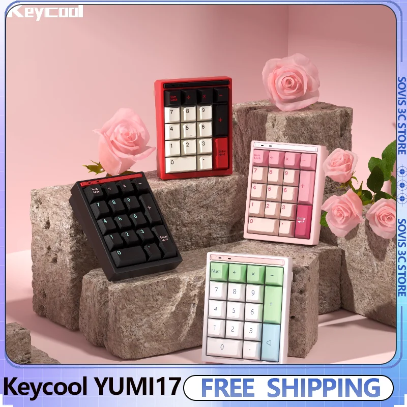 

Keycool YUMI17 Wirless Mechanical Keyboard Aluminum Alloy Tri-Mode Mini Keyboard Gasket RGB Hot Swap Customized Gaming Keyboard