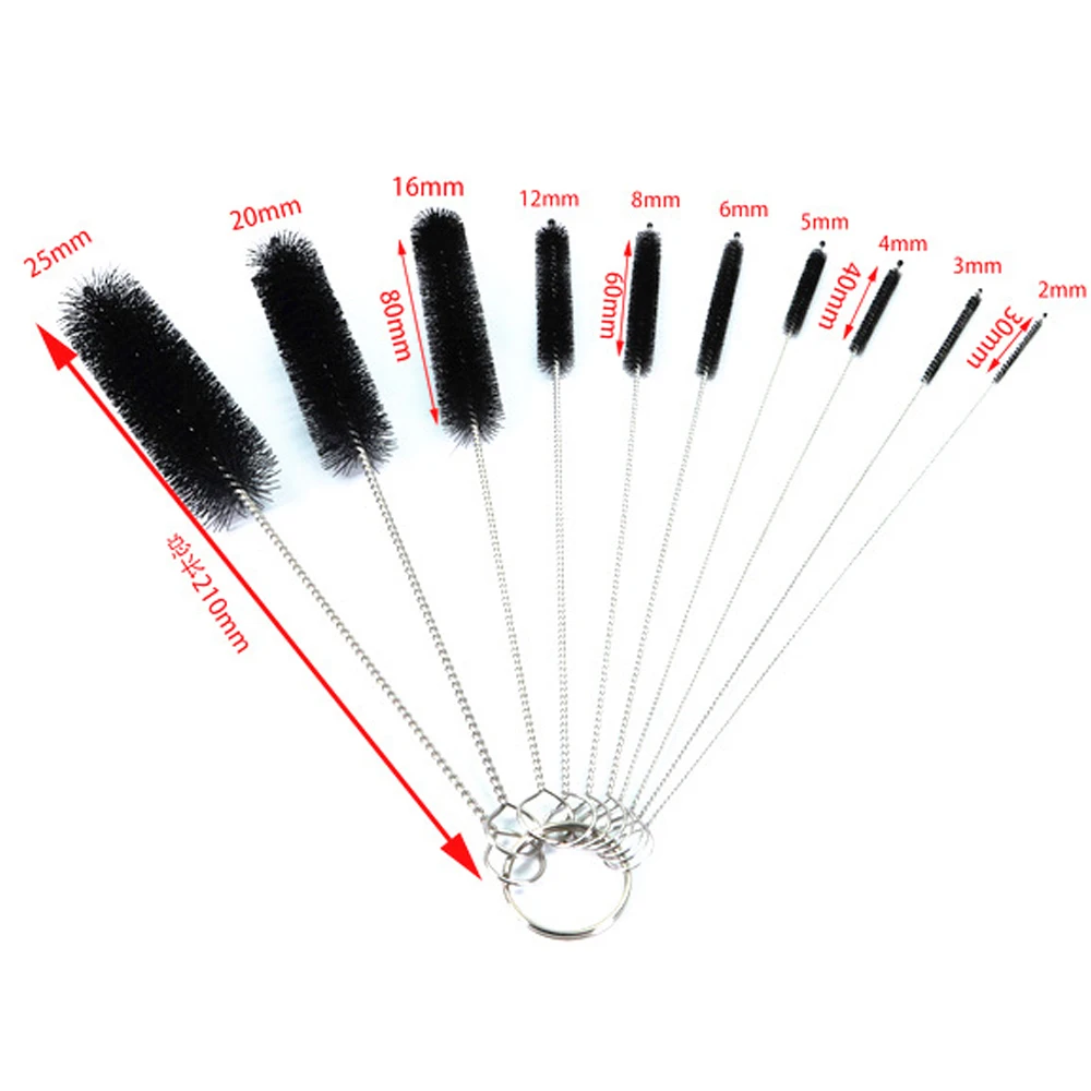 10/13Pcs Nylon Cleaning Brushes Set Tube Bottle Straw Washing Cleaner Bristle Kit Glasses Keyboard Household Car Cleaning Tool