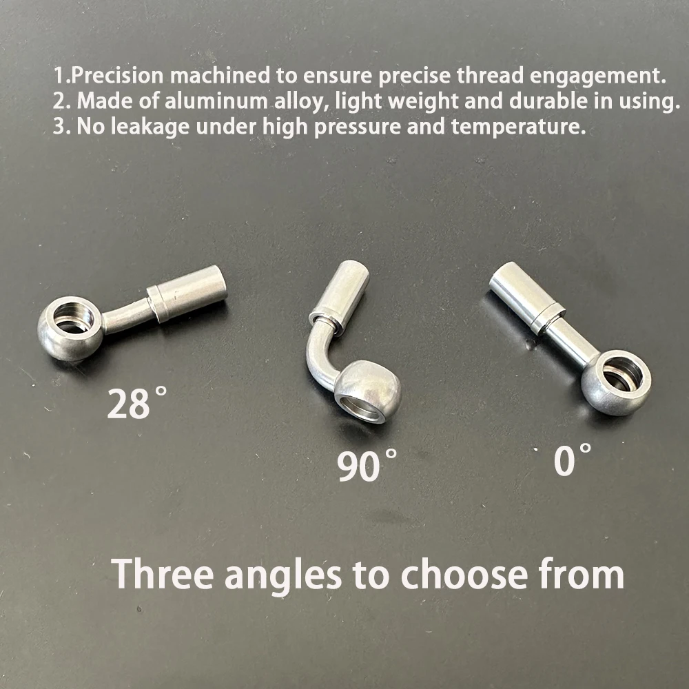 Banjo+Sleeve AN10 Stainless Fittings Multi-angle for Motorcycle Racing Car Hydraulic 0-28-90 °Braided Brake Clutch Oil Hose Line