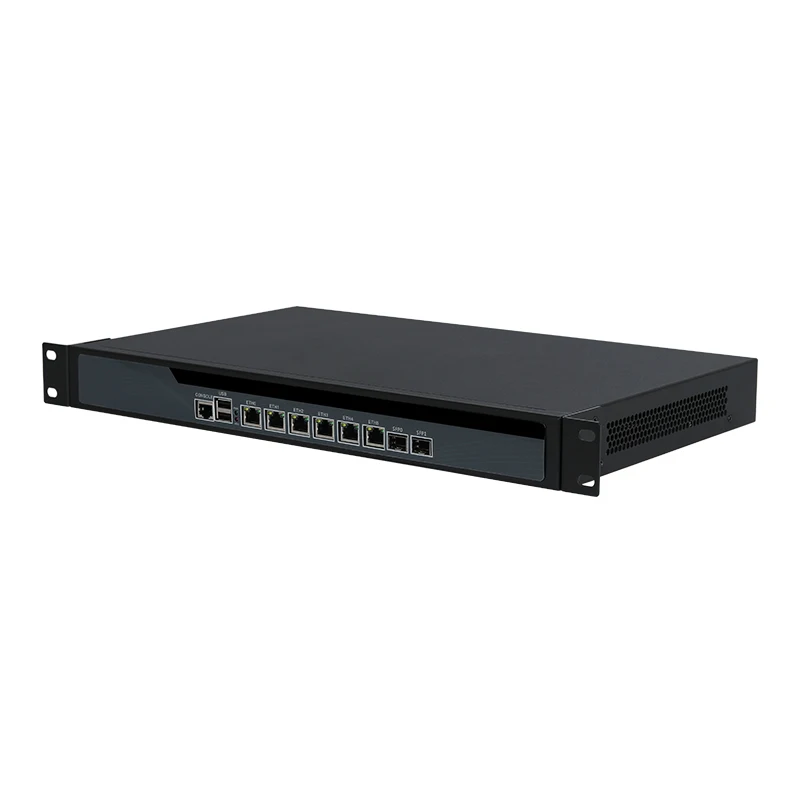 1U Rack Firewall Appliance Network Server Intel Celeron 3865U J6412 Processor 6x Ethernet 2x SFP Customize Logo