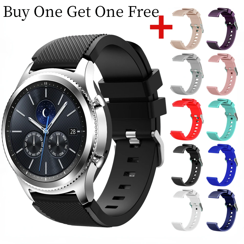 Buy One Get One Free For Samsung Galaxy Watch 3/Gear S3/S3 Frontier/Huawei Watch 3/3 Pro/GT/GT 2/Amazfit GTR 22mm Silicone Strap