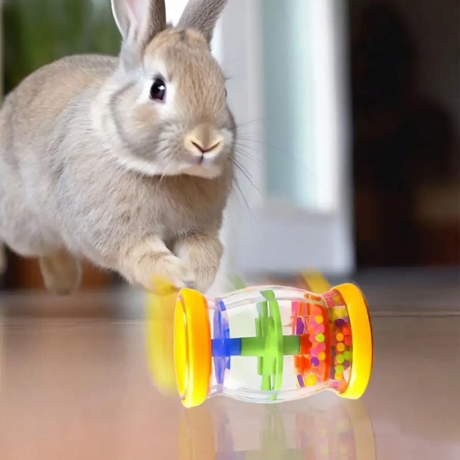 Interactive Rattle Rabbit Toy, Indoor Rabbit Puzzle Toy, Relieve Rabbit Boredom Toy, Rabbit Training Supplies, Gift For Pet Lovers, Suitable As Birthday, Thanksgiving, Christmas Gift For Rabbits, Guinea Pigs And Hamsters