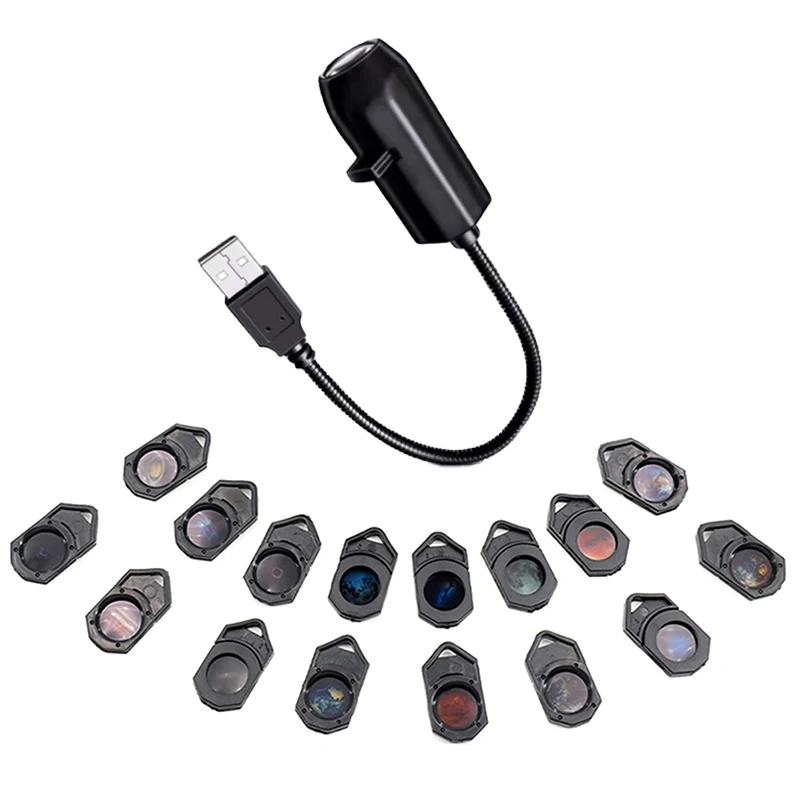Lâmpada Projetora USB Lua Terra Galáxia, Projetor de Céu Estrelado, Luz Noturna Romântica para Quarto, Sala de Estar, Decoração de Casa, Presente