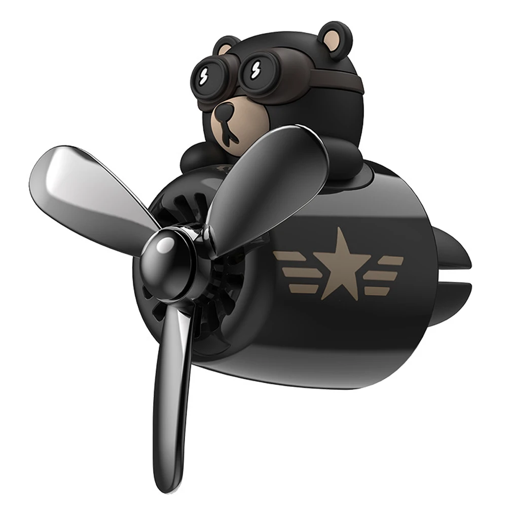 

Car Air Freshener Bear Pilot Auto Accessories Interior Perfume Diffuser Rotating Propeller Outlet Fragrance Magnetic Design