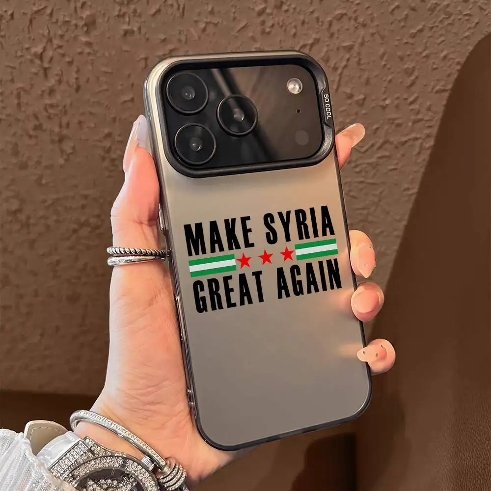 Casing Ponsel Baru Motif Peta Bendera Suriah Untuk iPhone 17 16 15 14 13 12 11 Pro Max Air Multiwarna Matte Metalik Aurora Funda