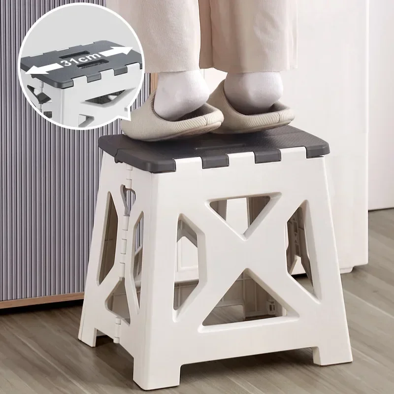 Plastic Portable Folding Stool Outdoor Camping Stool Chair Seat Home Bathroom Kitchen Garden Camping Kids Adults Chair