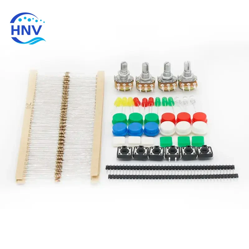 1 sets Handy Portable Resistor Kit for Arduino Starter Kit UNO R3 LED potentiometer tact switch pin header