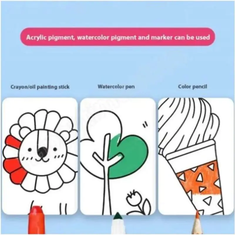 Children's Drawing Roll DIY Handmade Paper-cut Cartoon Color Filling Sticker Wall Paper Coloring Paper Roll Graffiti Scroll