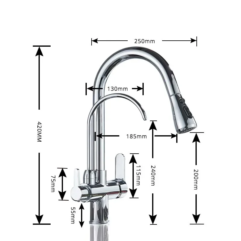 Smart Touch Kitchen Faucets with Pull Down Sprayer Hot Cold  Mixer Tap Chrome  Faucet  Water Filter  