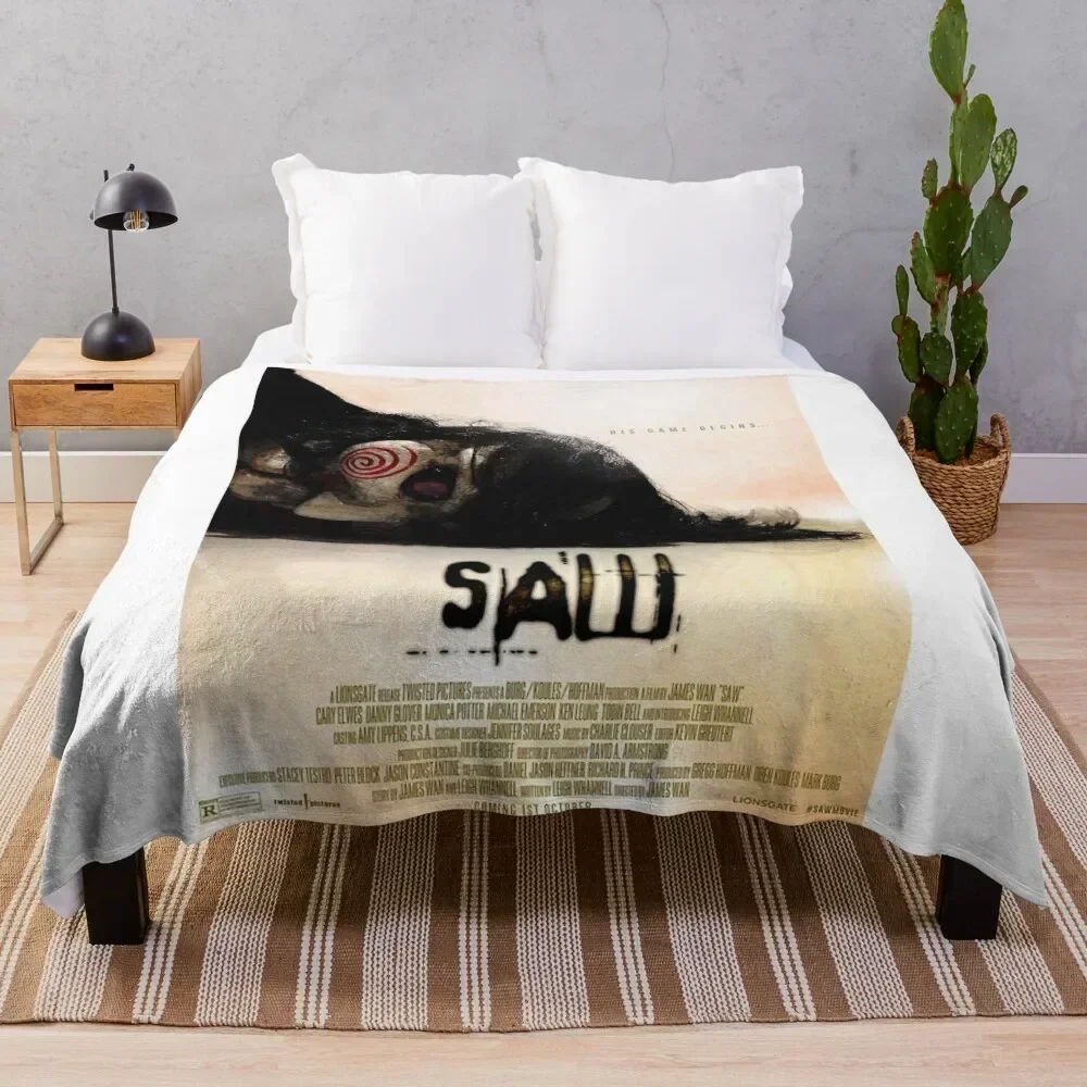 Saw 2004 Poster Throw Blanket Thin Luxury St christmas gifts Blankets