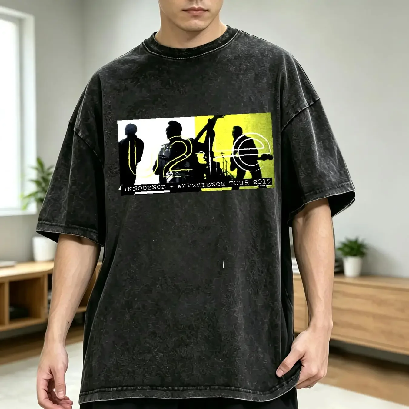 washed T Shirt Official U2 2015 Tour Innocence and Experience Black Size Small Free Ship long or short sleeves vintage Washed