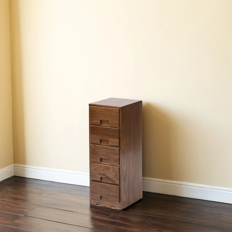 

Solid Wood 5-Drawer Chest, Modern Walnut Storage Cabinet with Soft-Close, Bedroom & Living Room Accent Dresser Organizer