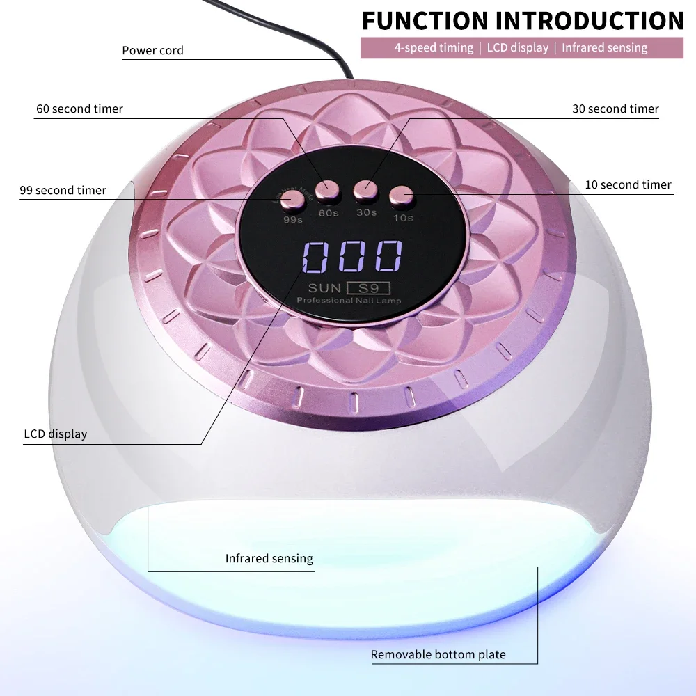 S9 268 W UV LED Nageldrooglamp Professionele UV Nail Art Droger Licht voor Gelnagels 57 Kralen Snel uithardende UV Gel Polish Lamp