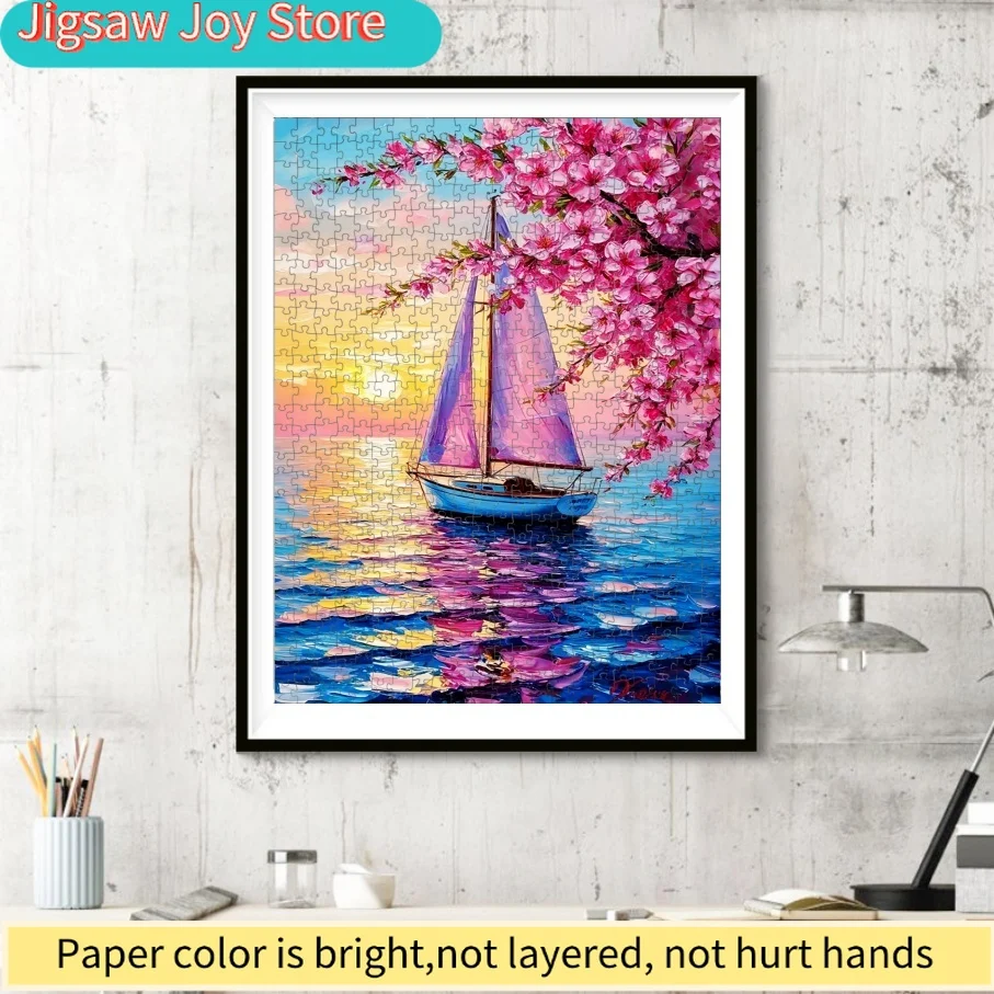 1 Box () Mini-Size Paper Puzzle Pieces Fit Together Perfectly for Adults – "Sailing Plum Blossom" Portable Card Game for Parti