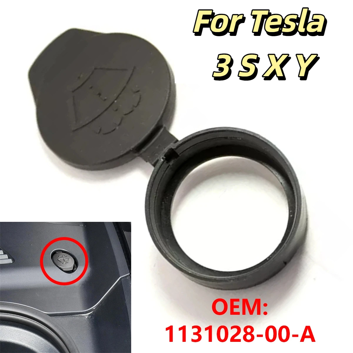 

Car Windshield Wiper Washer Fluid Reservoir Tank Cap Lid for Tesla Model 3 S X Y 113102800A