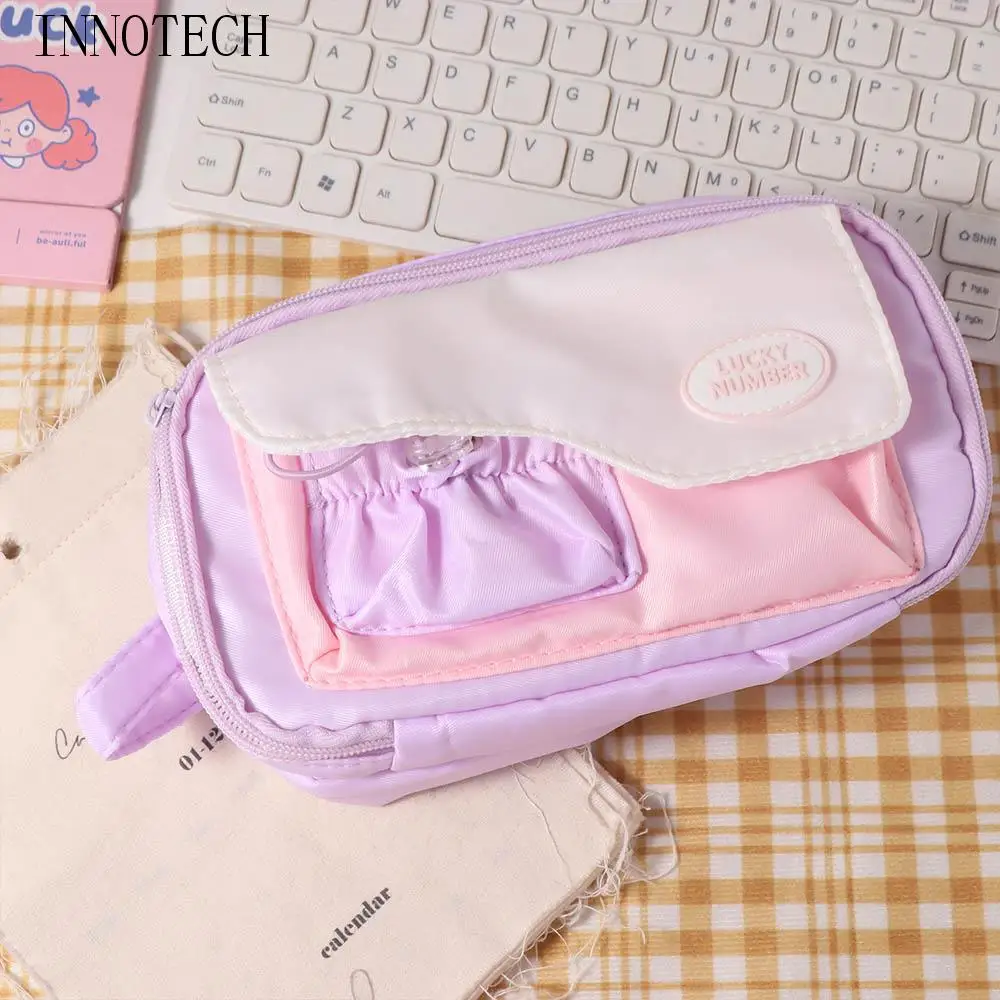 سعة كبيرة معكرون حقيبة أقلام رصاص ملونة متعددة الطبقات سستة القرطاسية حقيبة التخزين الجمالية المحمولة القلم مقلمة للأطفال #1