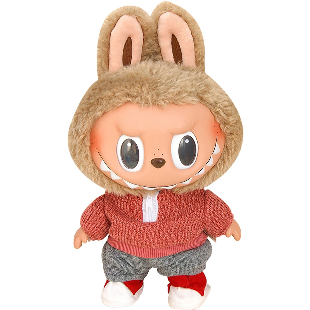 Camicie per bambole Labubu da 38 cm, maglione, cappello, cartone animato, bambola di peluche, vestito di ricambio, accessori per la casa da gioco, mini vestiti